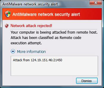 AntiMalware network alert