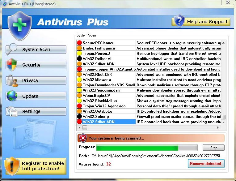 AntiVirus Plus fake scan