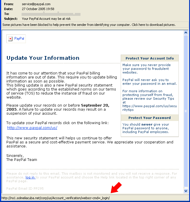 Pay Pal Phishing