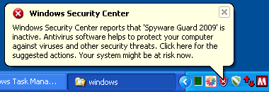 Fake windows security message